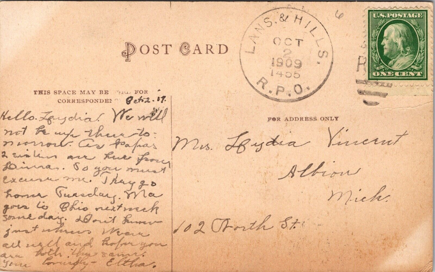 Postcard Smith Hotel in Hillsdale, Michigan