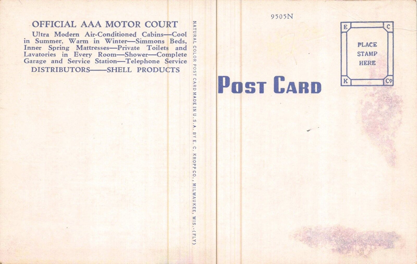 Linen Postcard De Luxe Modern Shell Cabins in Escanaba, Michigan