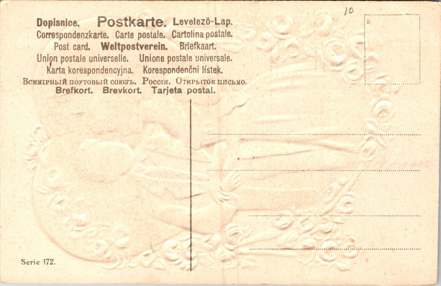 Vintage Valentine Postcard Well Dressed Couple Holding Hands, Red Heart & Roses