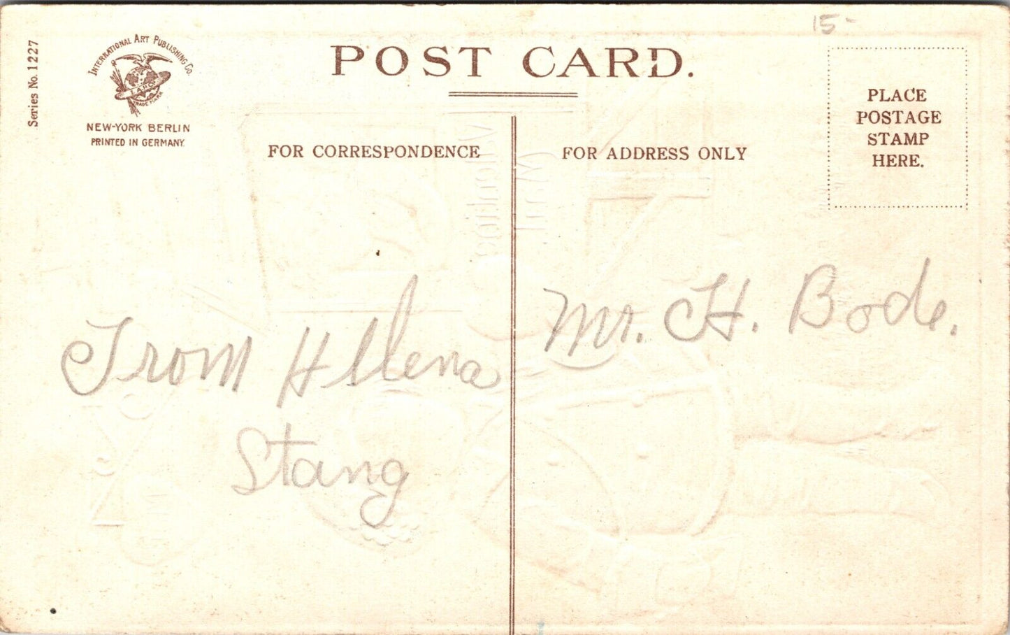 Vintage Valentine Postcard Messenger Boy Blue Suit Gets Heart From Cupid Mailman