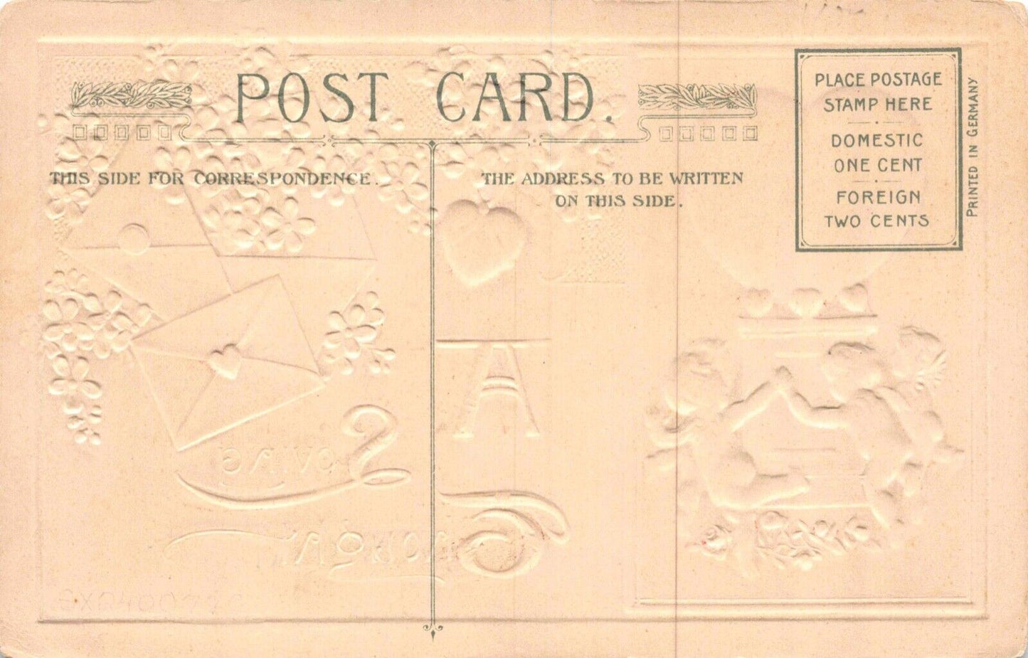 Winsch Valentine's Day PC Cherub Cupid Woman Heart Love Letters Flowers