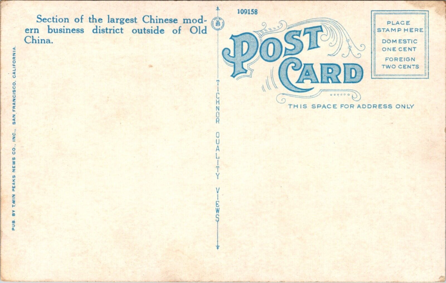 Postcard Street Scene in Chinatown, San Francisco, California