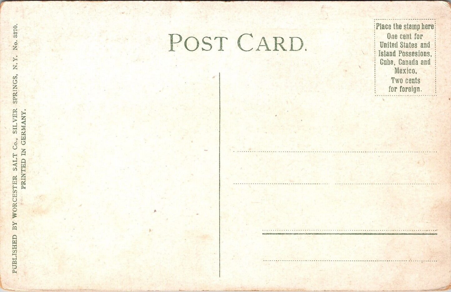 Postcard Worcester Salt Factory in Silver Springs, New York