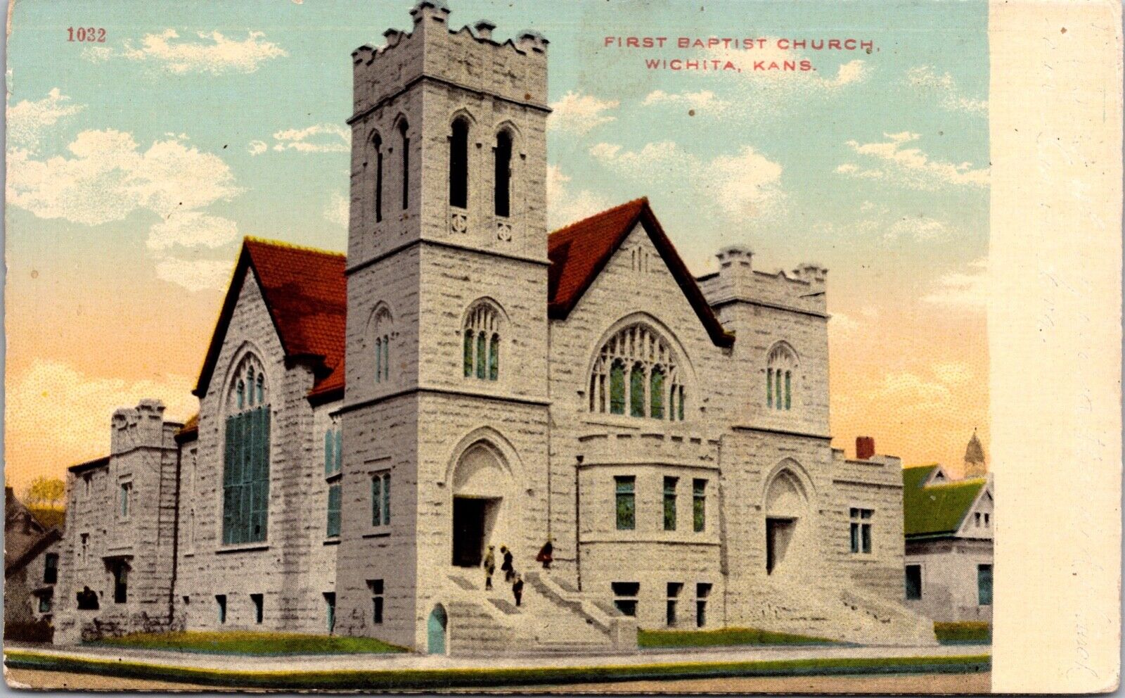 Postcard First Baptist Church in Wichita, Kansas