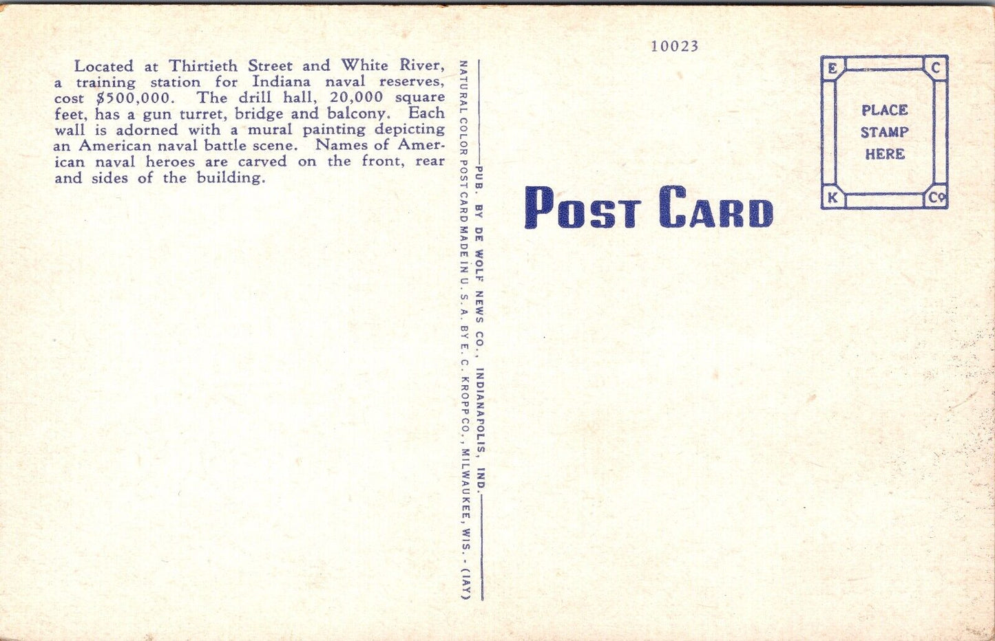 Postcard Naval Armory in Indianapolis, Indiana