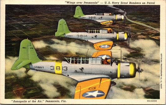 Wings Over Pensacola US Navy Scout Bombers On Patrol Pensacola Florida Postcard
