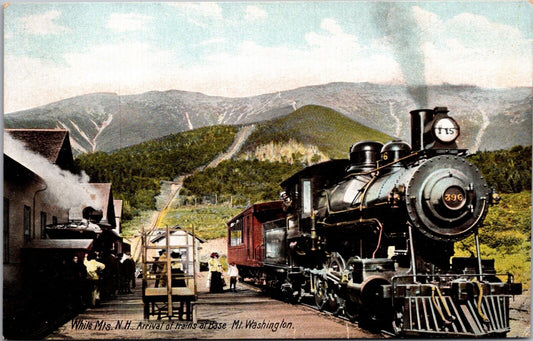 White Mts. N.H., Arrival Of Trains At Base Mt. Washington