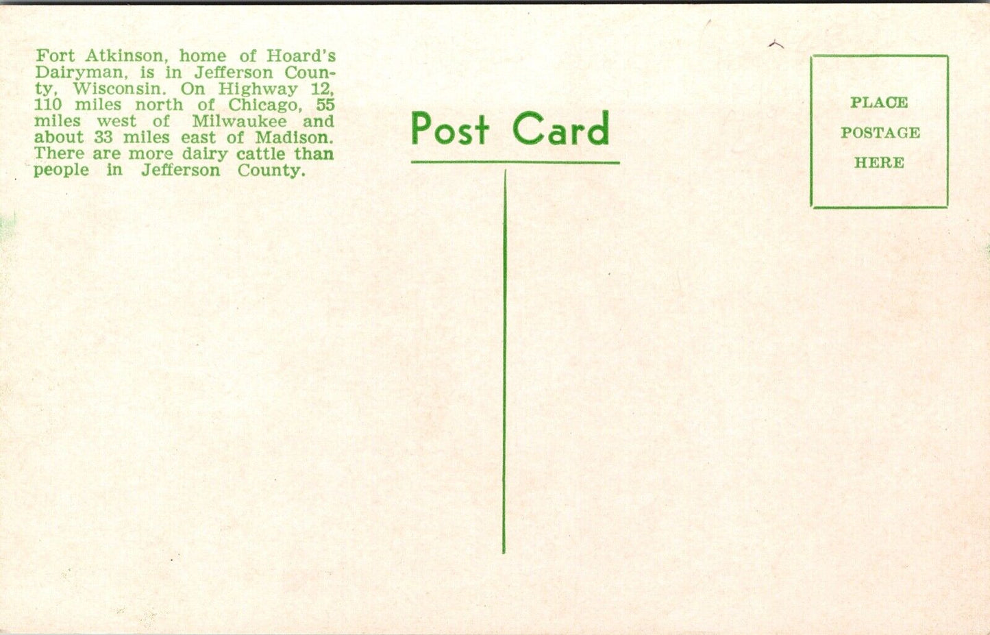 Postcard Hoard's Dairyman Farm in Fort Atkinson, Wisconsin