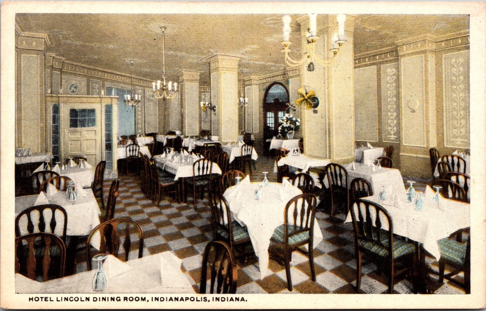 Postcard Dining Room at Hotel Lincoln in Indianapolis, Indiana