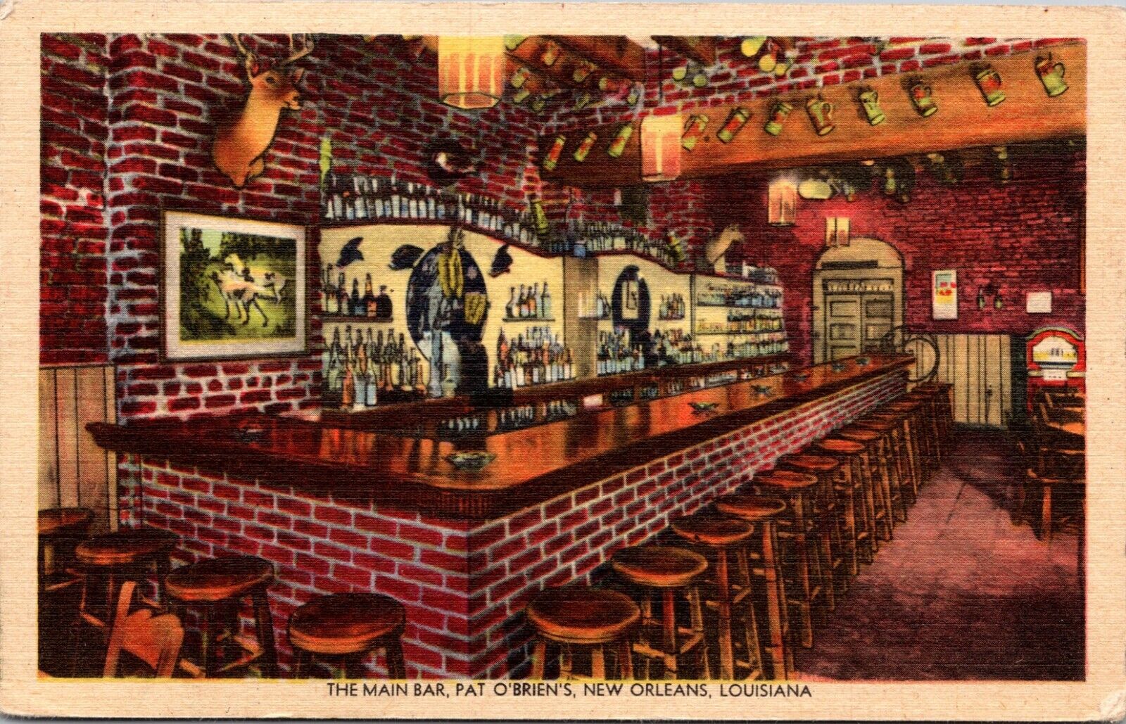 The Main Bar, Pat O'Brien's New Orleans Louisiana Postcard