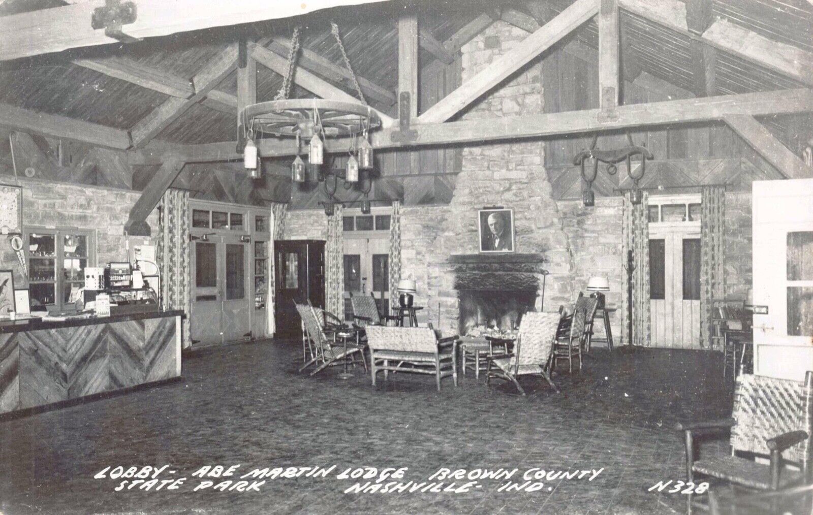 RPPC Lobby Abe Martin Lodge Brown County State Park in Nashville, Indiana