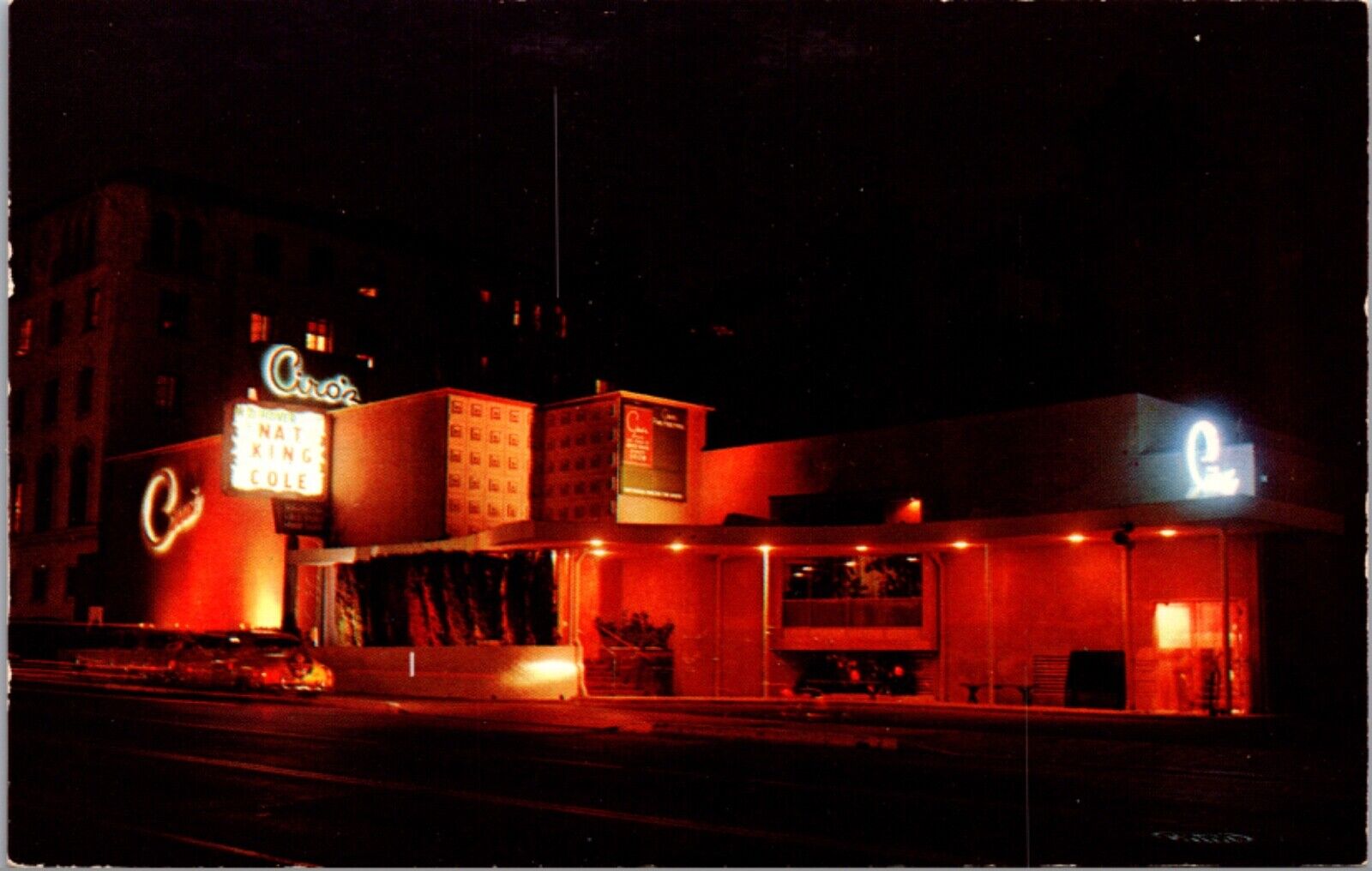 Postcard Nat King Cole at Ciro's on Sunset Strip in Hollywood, California