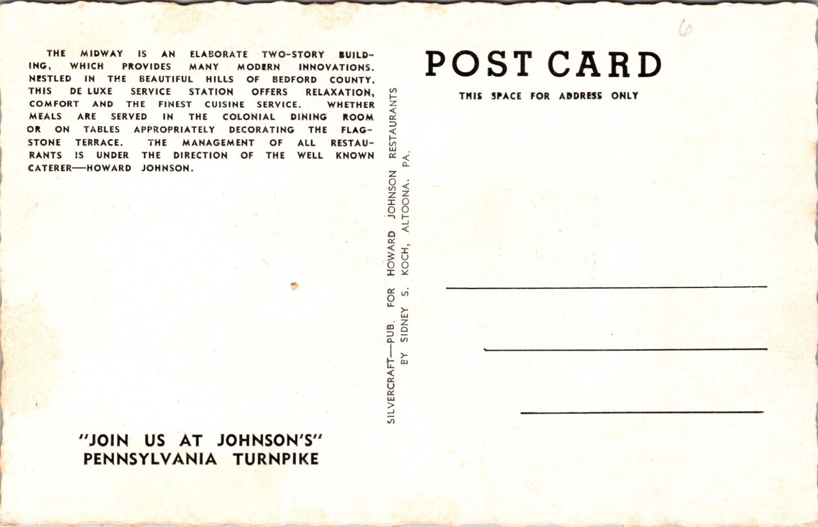 Esso Midway Station Howard Johnson's Food Pennsylvania Turnpike Restaurant Gas