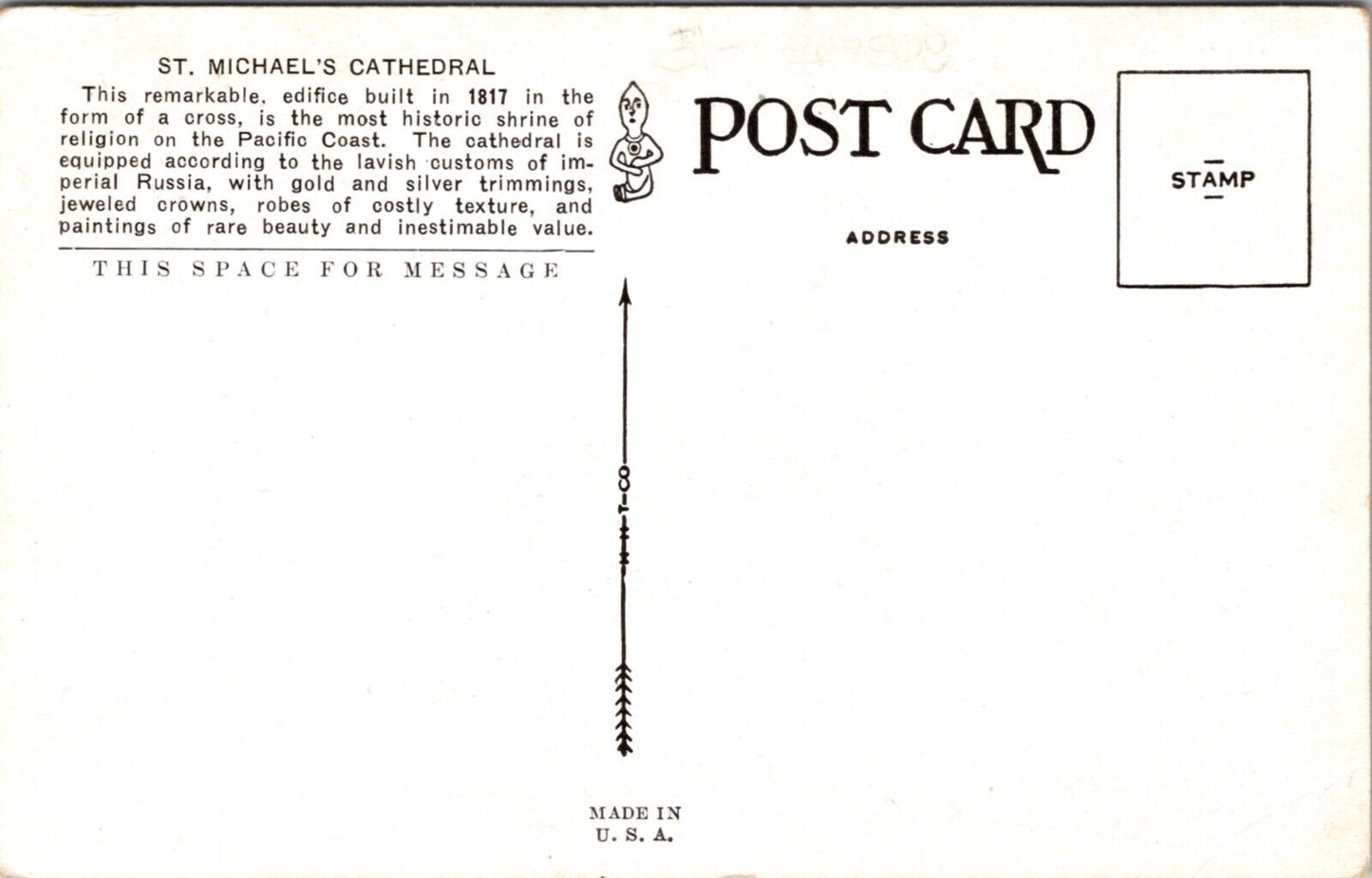 Postcard Russian Church in Sitka, Alaska