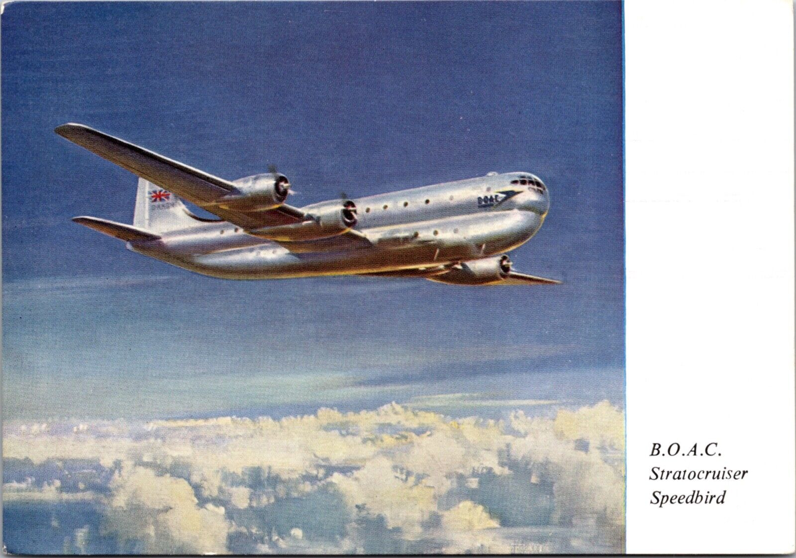 Postcard B.O.A.C. Stratocruiser Speedbird Airplane British Overseas Airways Corp