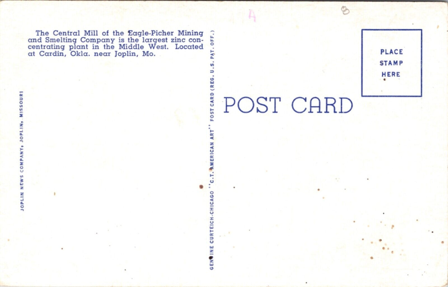 PC Central Mill, Eagle-Picher Mining and Smelting Company near Joplin, Missouri