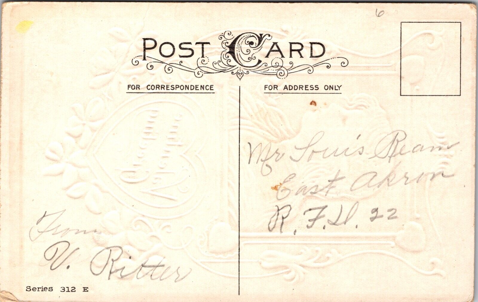 Vintage Valentine Postcard Pretty Lady in Profile Flowers Harp Shaped Border