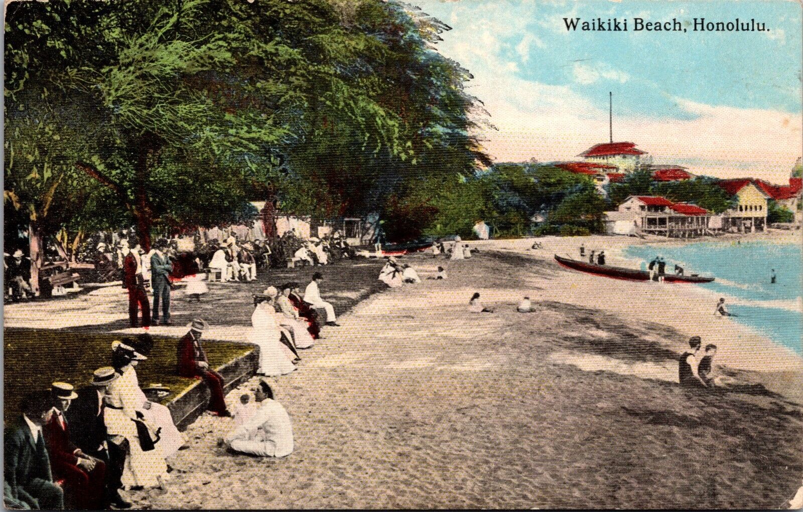 Waikiki Beach Honolulu Hawaii Postcard