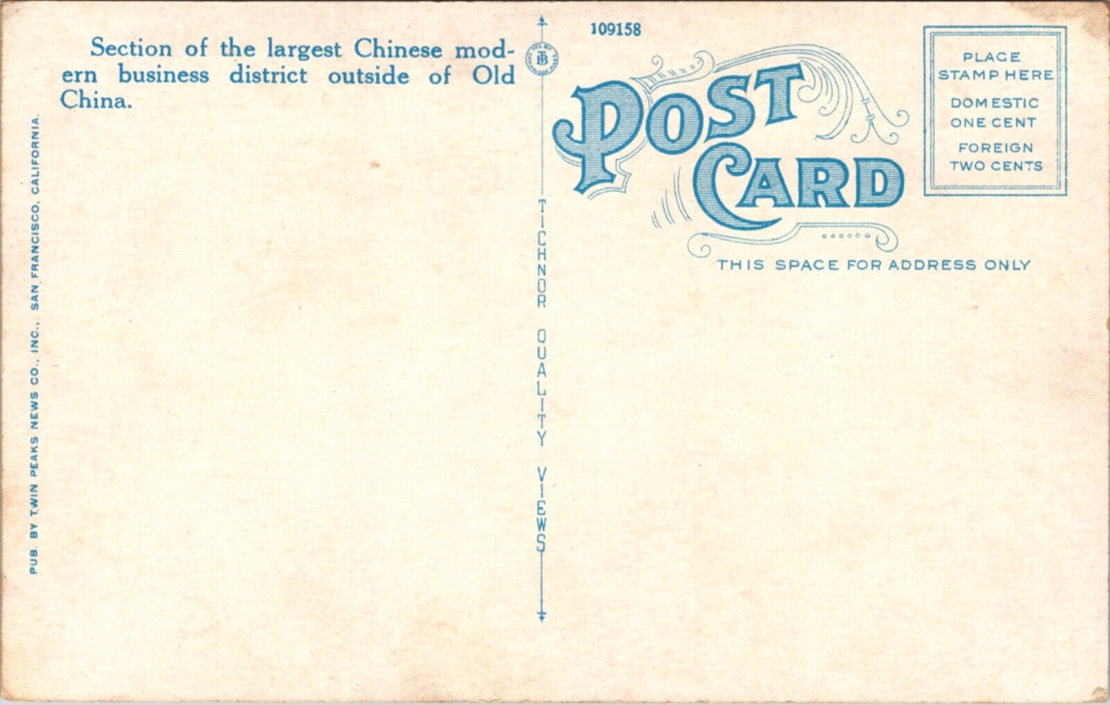 Postcard Street Scene in Chinatown, San Francisco, California